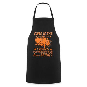 Le sumo est la protection de l’amour de l’ pour tout être - Tablier de cuisine - noir - Devant - AI Model Male 185 dark (185cm)