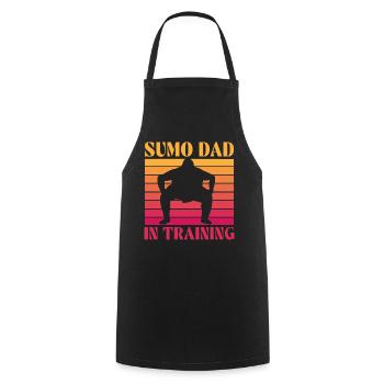 Papa sumo en formation - Tablier de cuisine - noir - Devant - AI Model Male 185 dark (185cm)
