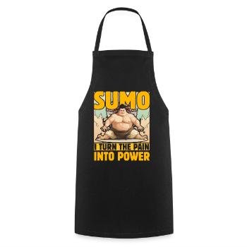 Sumo Ich verwandle den Schmerz in Kraft - Kochschürze - Schwarz - Vorne - AI Model Male 185 dark (185cm)