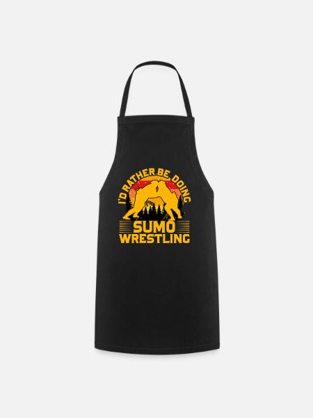 I'd rather be doing Sumo Wrestling - Cooking Apron - black