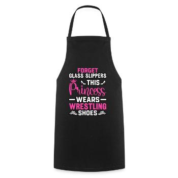 Oubliez les pantoufles de verre que porte cette princesse - Tablier de cuisine - noir - Devant - AI Model Male 185 dark (185cm)