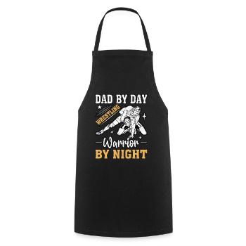 Jour après jour Guerrier de lutte la nuit - Tablier de cuisine - noir - Devant - AI Model Male 185 dark (185cm)
