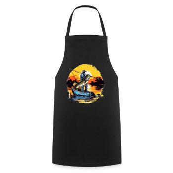 Poisson bar - Tablier de cuisine - noir - Devant - AI Model Male 185 dark (185cm)