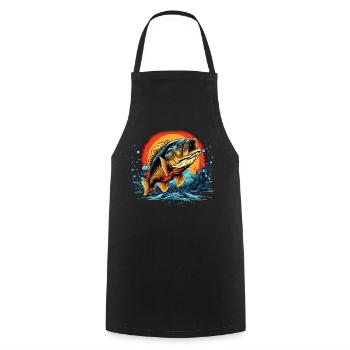Poisson bar - Tablier de cuisine - noir - Devant - AI Model Male 185 dark (185cm)