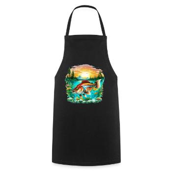 Poisson bar - Tablier de cuisine - noir - Devant - AI Model Male 185 dark (185cm)