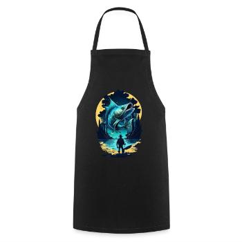 Poisson bar - Tablier de cuisine - noir - Devant - AI Model Male 185 dark (185cm)