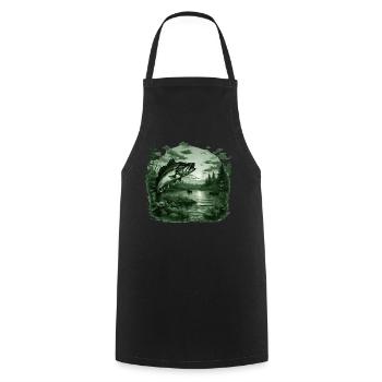 Poisson bar - Tablier de cuisine - noir - Devant - AI Model Male 185 dark (185cm)