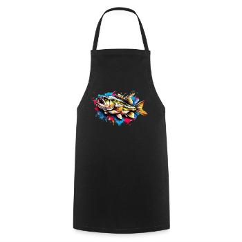 Poisson bar - Tablier de cuisine - noir - Devant - AI Model Male 185 dark (185cm)