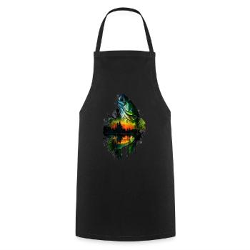 Poisson bar - Tablier de cuisine - noir - Devant - AI Model Male 185 dark (185cm)