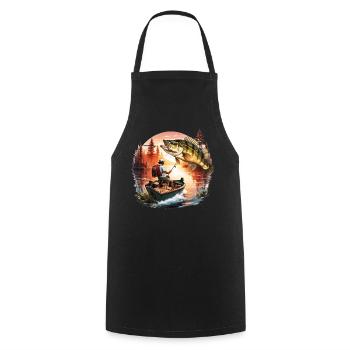 Poisson bar - Tablier de cuisine - noir - Devant - AI Model Male 185 dark (185cm)