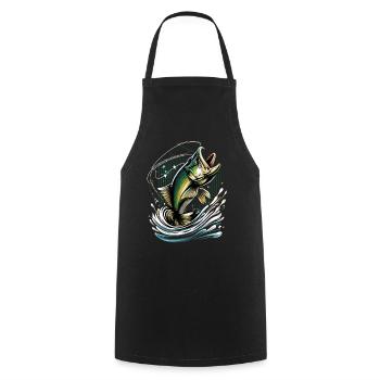 Poisson bar - Tablier de cuisine - noir - Devant - AI Model Male 185 dark (185cm)