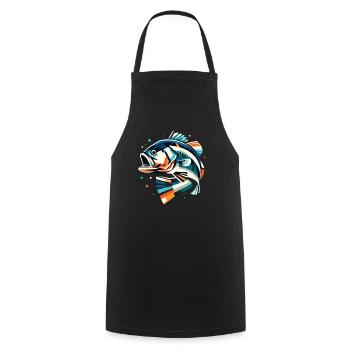 Poisson bar - Tablier de cuisine - noir - Devant - AI Model Male 185 dark (185cm)