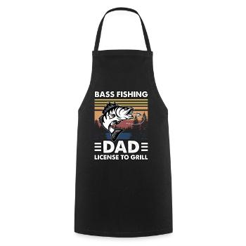 Bass Fishing Dad - Lizenz zum Grillen - Kochschürze - Schwarz - Vorne - AI Model Male 185 dark (185cm)