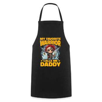 My favorite Warrior calls me Daddy - Cooking Apron - black - Front - AI Model Male 185 dark (185cm)