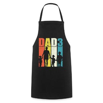 Vater von drei Kindern - Kochschürze - Schwarz - Vorne - AI Model Male 185 dark (185cm)