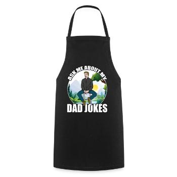 Fragen Sie mich nach meinen Dad Jokes - Kochschürze - Schwarz - Vorne - AI Model Male 185 dark (185cm)
