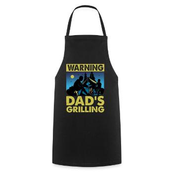 Warnung Papas Grillen - Kochschürze - Schwarz - Vorne - AI Model Male 185 dark (185cm)