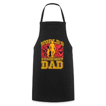 Le père le plus fort du monde - Tablier de cuisine - noir - Devant - AI Model Male 185 dark (185cm)