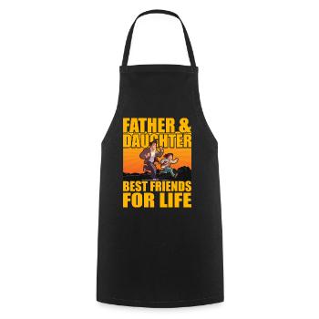 Father and Daughter best friends for life - Cooking Apron - black - Front - AI Model Male 185 dark (185cm)
