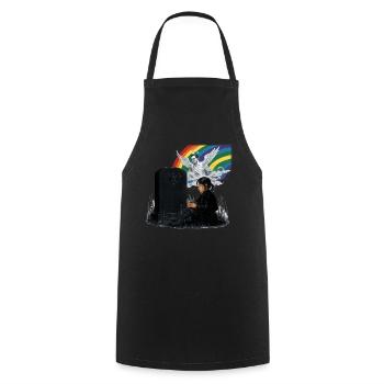 Fille papa Ange en deuil - Tablier de cuisine - noir - Devant - AI Model Male 185 dark (185cm)