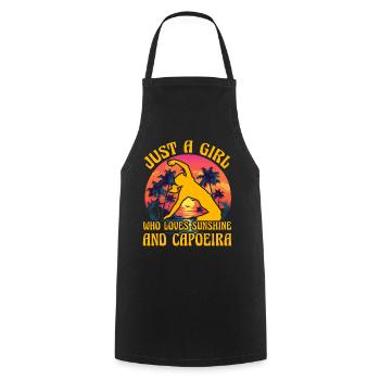 Just a Girl who loves sunshine and Capoeira - Cooking Apron - black - Front - AI Model Male 185 dark (185cm)
