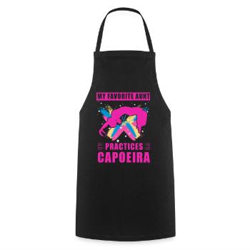 Meine Lieblingstante praktiziert Capoeira - Kochschürze - Schwarz - Vorne - AI Model Male 185 dark (185cm)