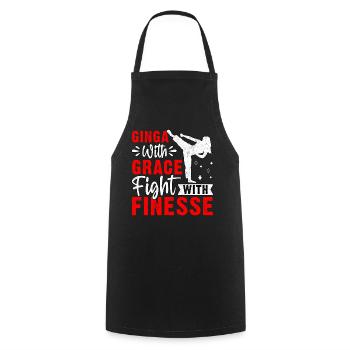 Ginga avec grâce combat avec finesse - Tablier de cuisine - noir - Devant - AI Model Male 185 dark (185cm)