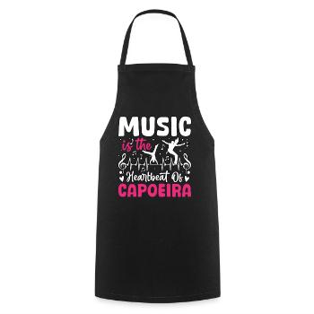 La musique est le cœur de la capoeira - Tablier de cuisine - noir - Devant - AI Model Male 185 dark (185cm)