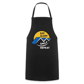 Eat Sleep Smile Repeat - Photovoltaik Spruch - Kochschürze - Schwarz - Vorne - AI Model Male 185 dark (185cm)
