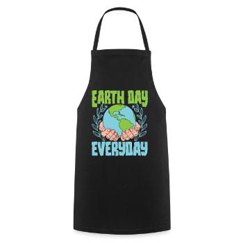 Jour de la Terre tous les jours - Tablier de cuisine - noir - Devant - AI Model Male 185 dark (185cm)