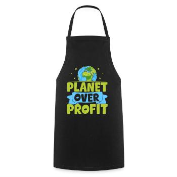 Planet vor Profit - Kochschürze - Schwarz - Vorne - AI Model Male 185 dark (185cm)