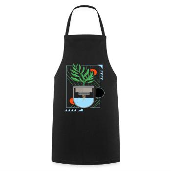 Hydroponics - Cooking Apron - black - Front - AI Model Male 185 dark (185cm)