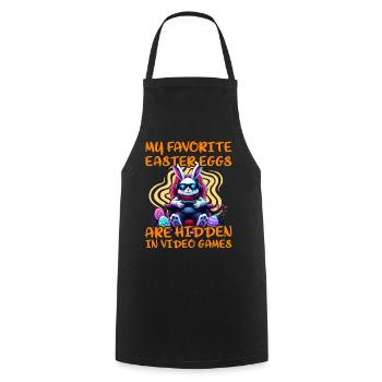 Mes œufs de Pâques préférés sont cachés dans les jeux vidéo - Tablier de cuisine - noir - Devant - AI Model Male 185 dark (185cm)