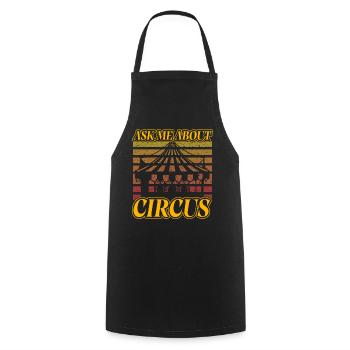 Posez-moi des questions sur le cirque - Tablier de cuisine - noir - Devant - AI Model Male 185 dark (185cm)