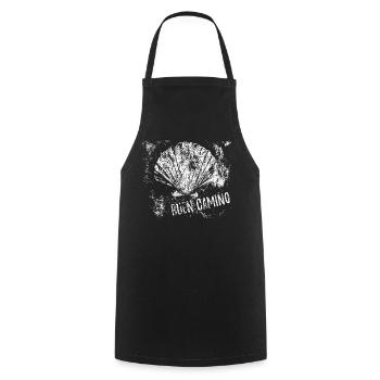Buen Camino, scallop, Santiago de Compostela - Cooking Apron - black - Front - AI Model Male 185 dark (185cm)