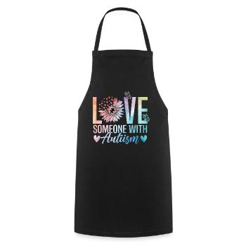 Love someone with autism - Cooking Apron - black - Front - AI Model Male 185 dark (185cm)