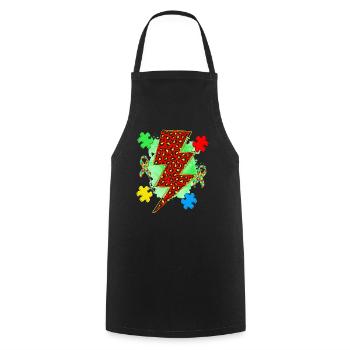 Autism - Cooking Apron - black - Front - AI Model Male 185 dark (185cm)
