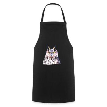 wild eagle owl, owl, owl, forest, animal - Cooking Apron - black - Front - AI Model Male 185 dark (185cm)