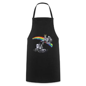 Papa disparu en deuil - Tablier de cuisine - noir - Devant - AI Model Male 185 dark (185cm)
