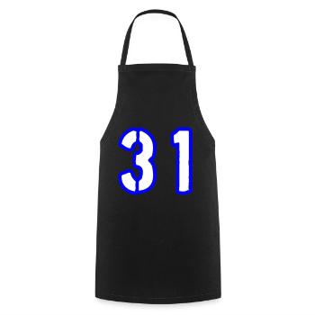 31 Symbole numérique - Tablier de cuisine - noir - Devant - AI Model Male 185 dark (185cm)