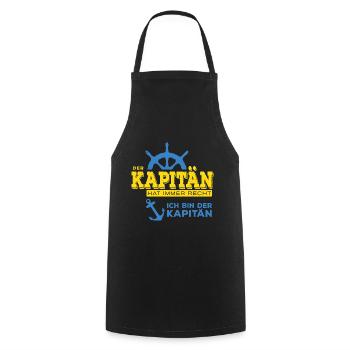 Kapitän Recht Steuerrad Anker Lenkrad Geschenk - Kochschürze - Schwarz - Vorne - AI Model Male 185 dark (185cm)