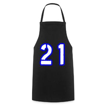 21 Zahl Symbol - Kochschürze - Schwarz - Vorne - AI Model Male 185 dark (185cm)