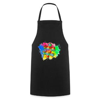 Autism Puzzle - Cooking Apron - black - Front - AI Model Male 185 dark (185cm)