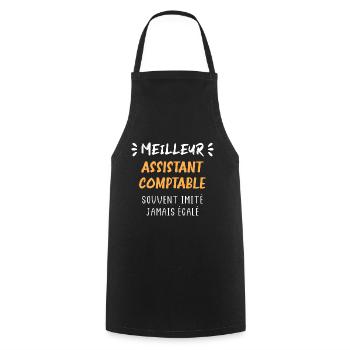 Meilleur assistant comptable - Tablier de cuisine - noir - Devant - AI Model Male 185 dark (185cm)