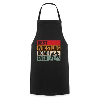 Best Wrestling Coach Ever - Cooking Apron - black - Front - AI Model Male 185 dark (185cm)