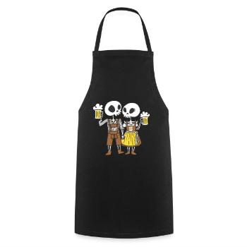 October Skelet Fest Beer Bavaria Beer Festival Beer Tent - Cooking Apron - black - Front - AI Model Male 185 dark (185cm)