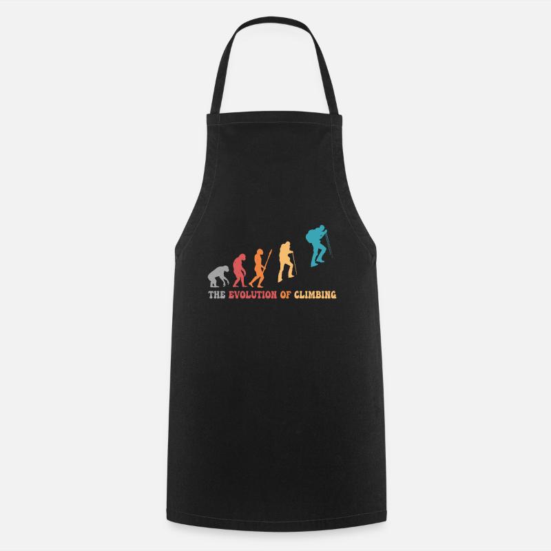 climb evolution of climbing Humour alpiniste - Tablier de cuisine - noir