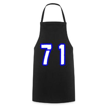 71 Number Symbol - Cooking Apron - black - Front - AI Model Male 185 dark (185cm)