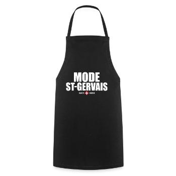 Mode ST Gervais Mont Blanc haute savoie alpes - Tablier de cuisine - noir - Devant - AI Model Male 185 dark (185cm)