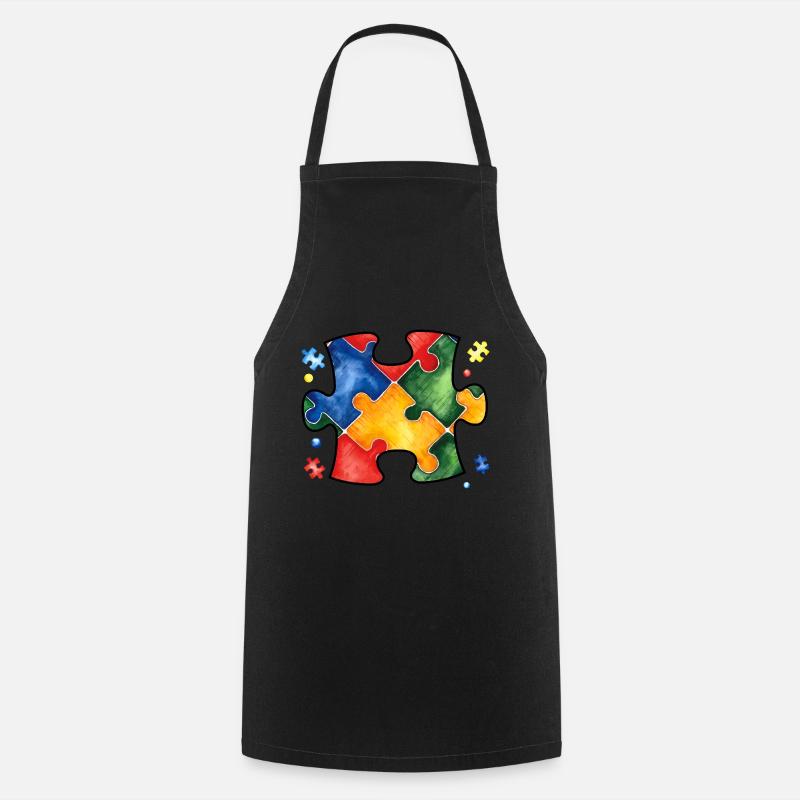 Casse-tête de l’autisme - Tablier de cuisine - noir